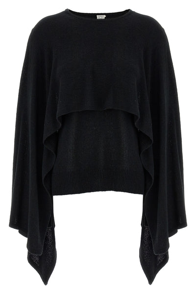 cape knitted silk sweater