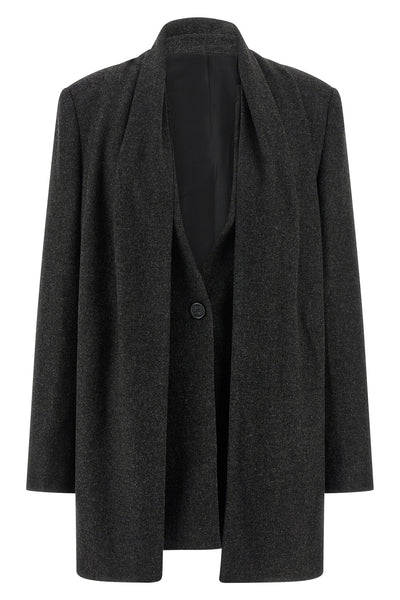 blazer in lightweight mélange flannel