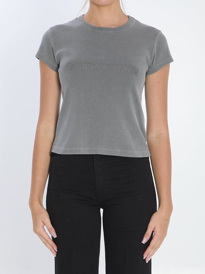baby tee with hotfix graphic