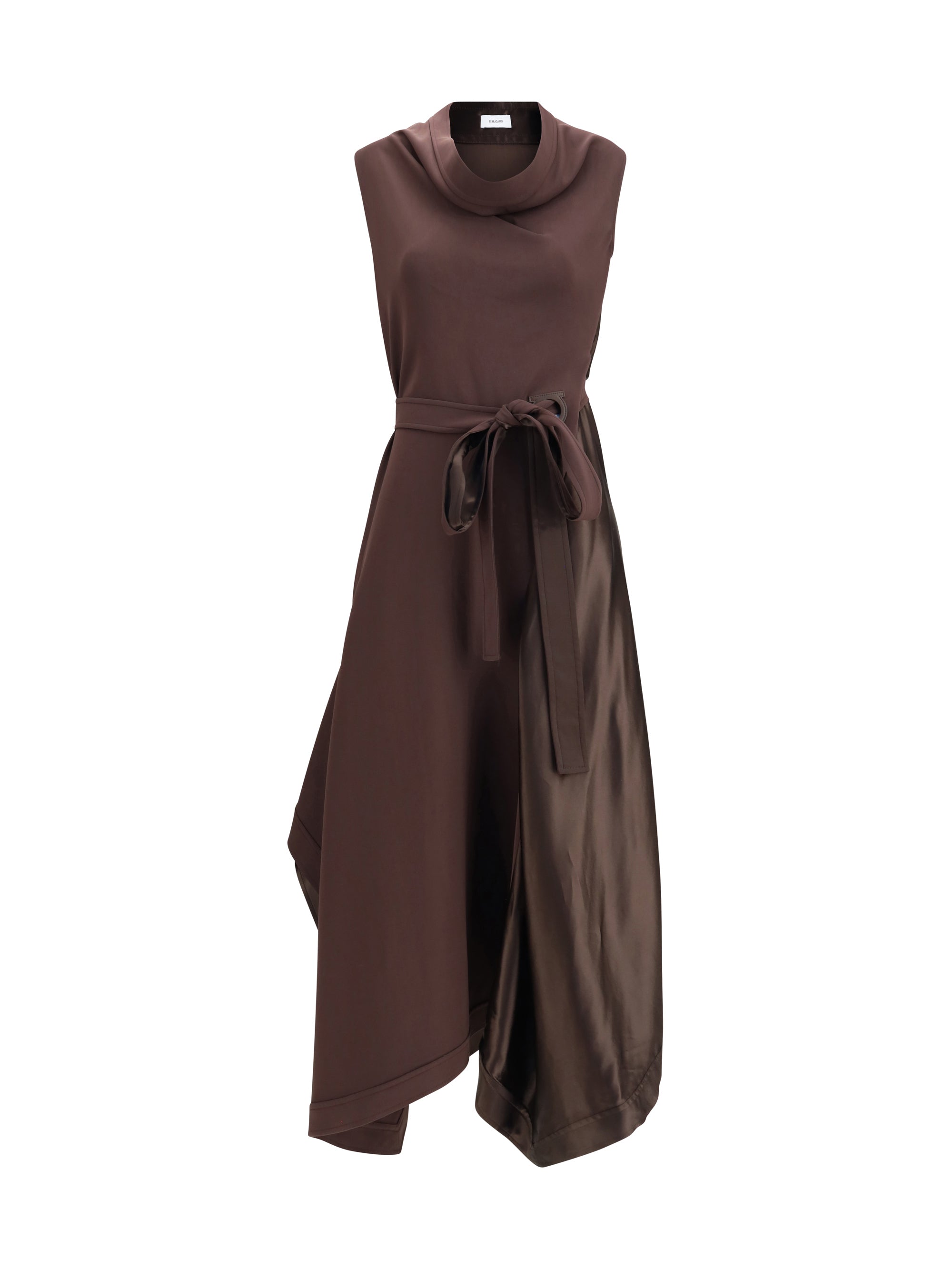 FERRAGAMO 40 asymmetric dress crafted from stretch viscose cady