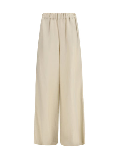 wide linen and silk pants