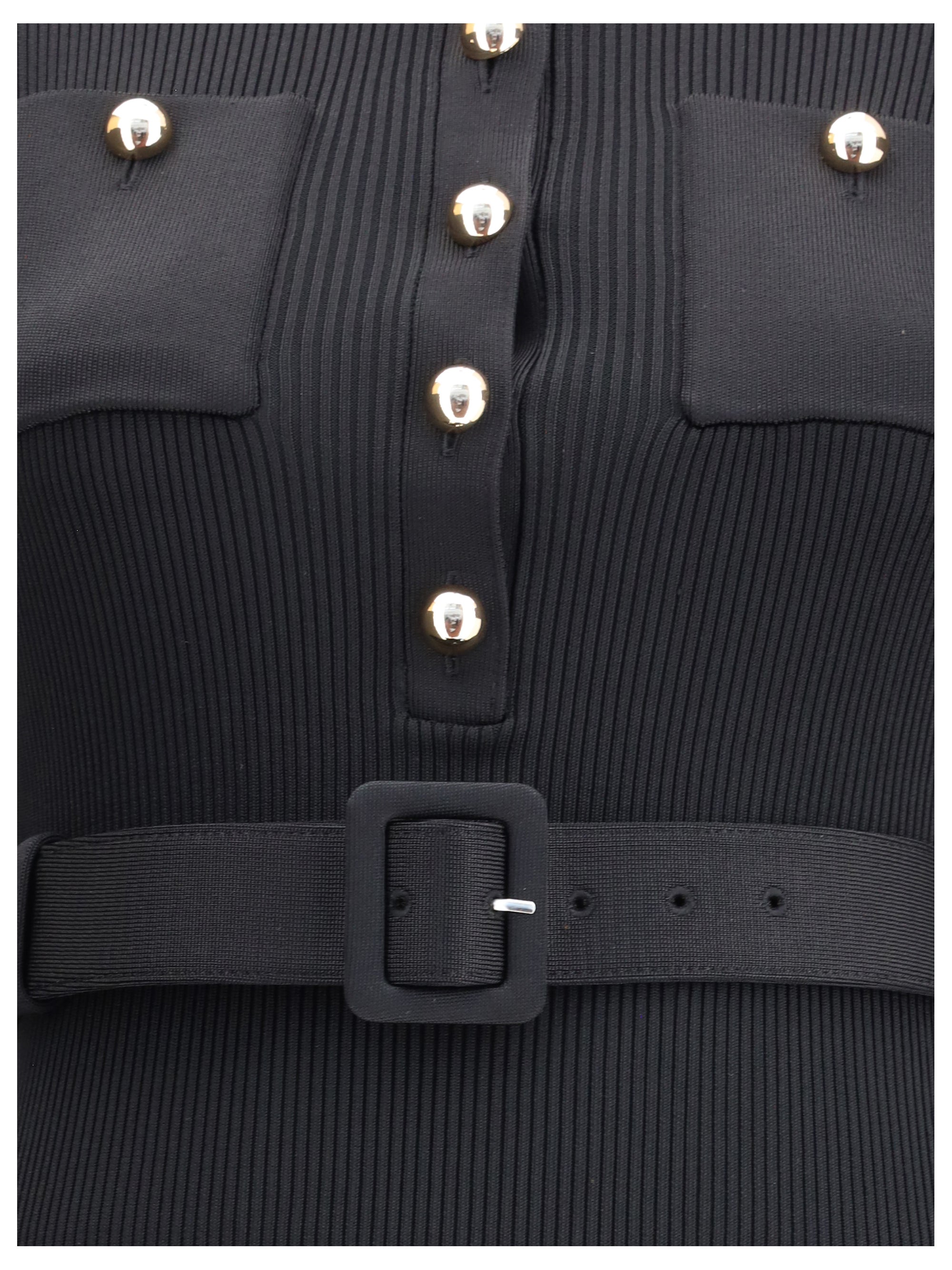 SELF-PORTRAIT L long ribbed dress