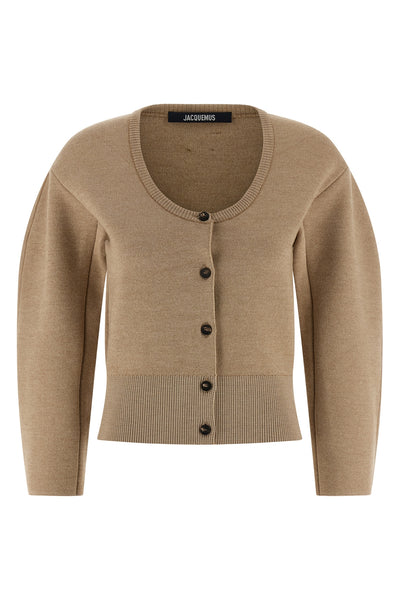 le gilet doppio cardigan in heavy knit in merino wool blend