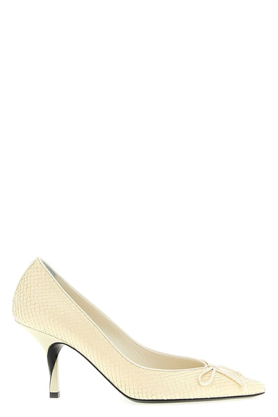 les escarpins tourni pointed toe-effect embossed leather pumps