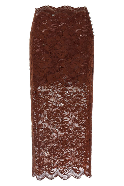 stretch lace midi skirt