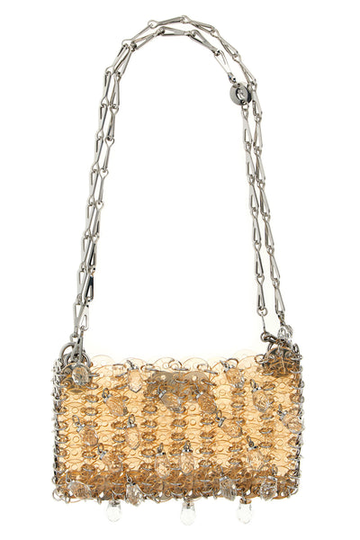 1969 nano crystal resin shoulder bag in metal mesh