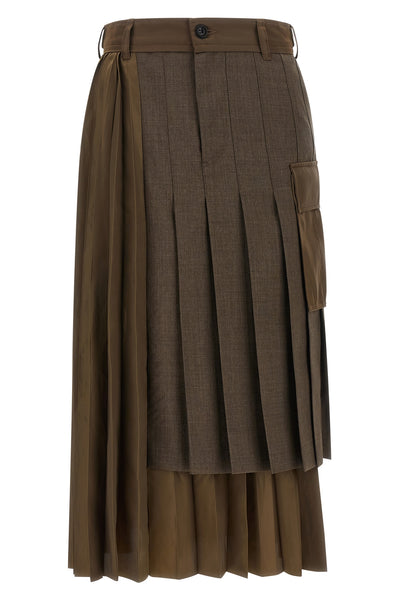 the sacai midi skirt redefines the codes of contemporary tailoring through a hyb