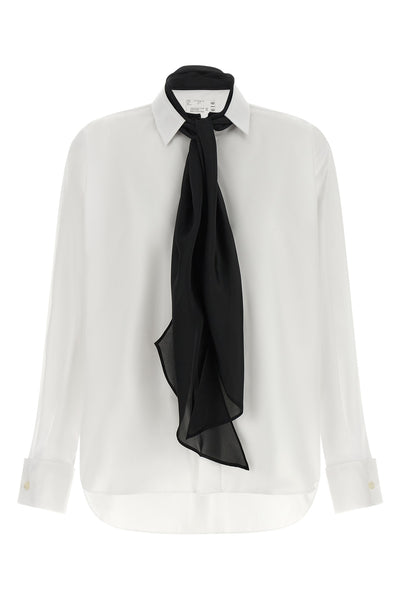 the sacai shirt redefines the codes of classic tailoring through a hybrid and de