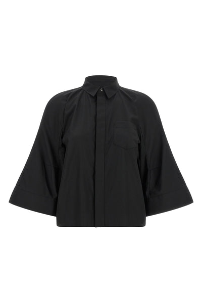 the sacai poplin shirt reinterprets the codes of classic tailoring through unexp