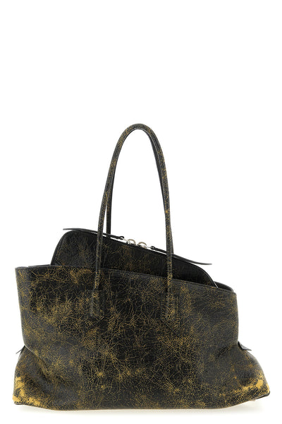la passeggiata medium shoulder bag in used crackle leather