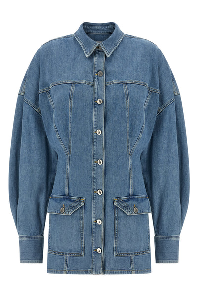 mini dress in stretch washed cotton denim