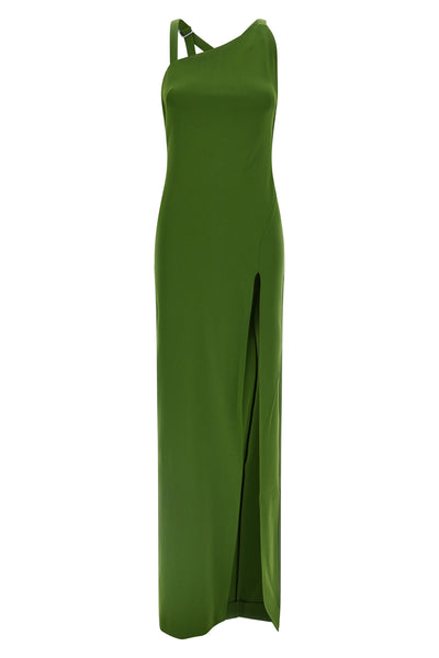 long dress in viscose and silk blend jersey
