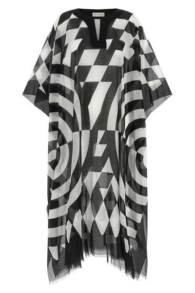 the caftan dries van noten presents a study on fluid volumes and sharp graphic c