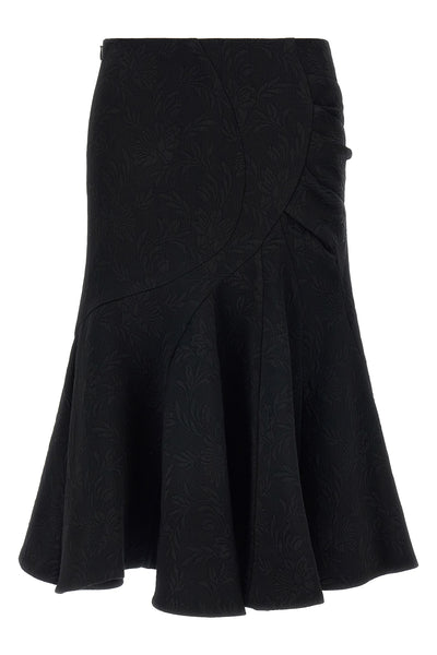 sibel midi skirt in viscose and cotton blend
