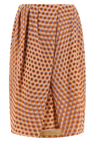saronga bis polka dot patterned silk skirt