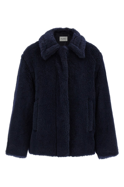 mxmfuggito short coat in alpaca and wool teddy fabric on a silk base
