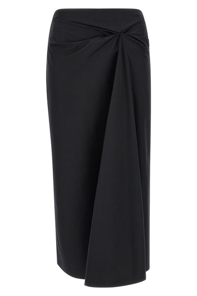 mxmpaggi midi skirt in stretch cotton satin