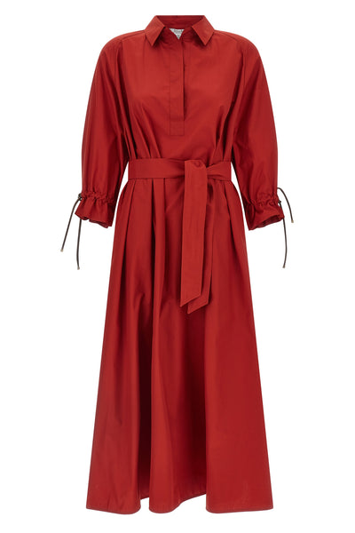long mxmmirto dress in pure cotton poplin