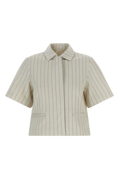 mxmangio pinstripe cotton jersey jacket