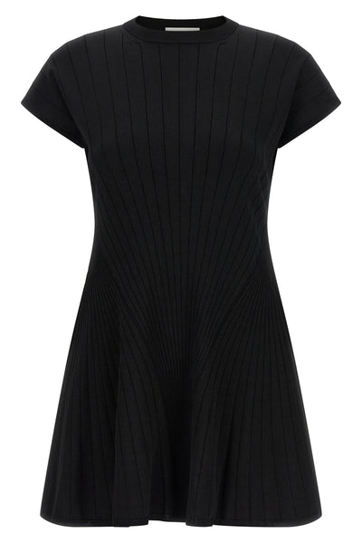 spxere radial effect stretch viscose blend knit dress