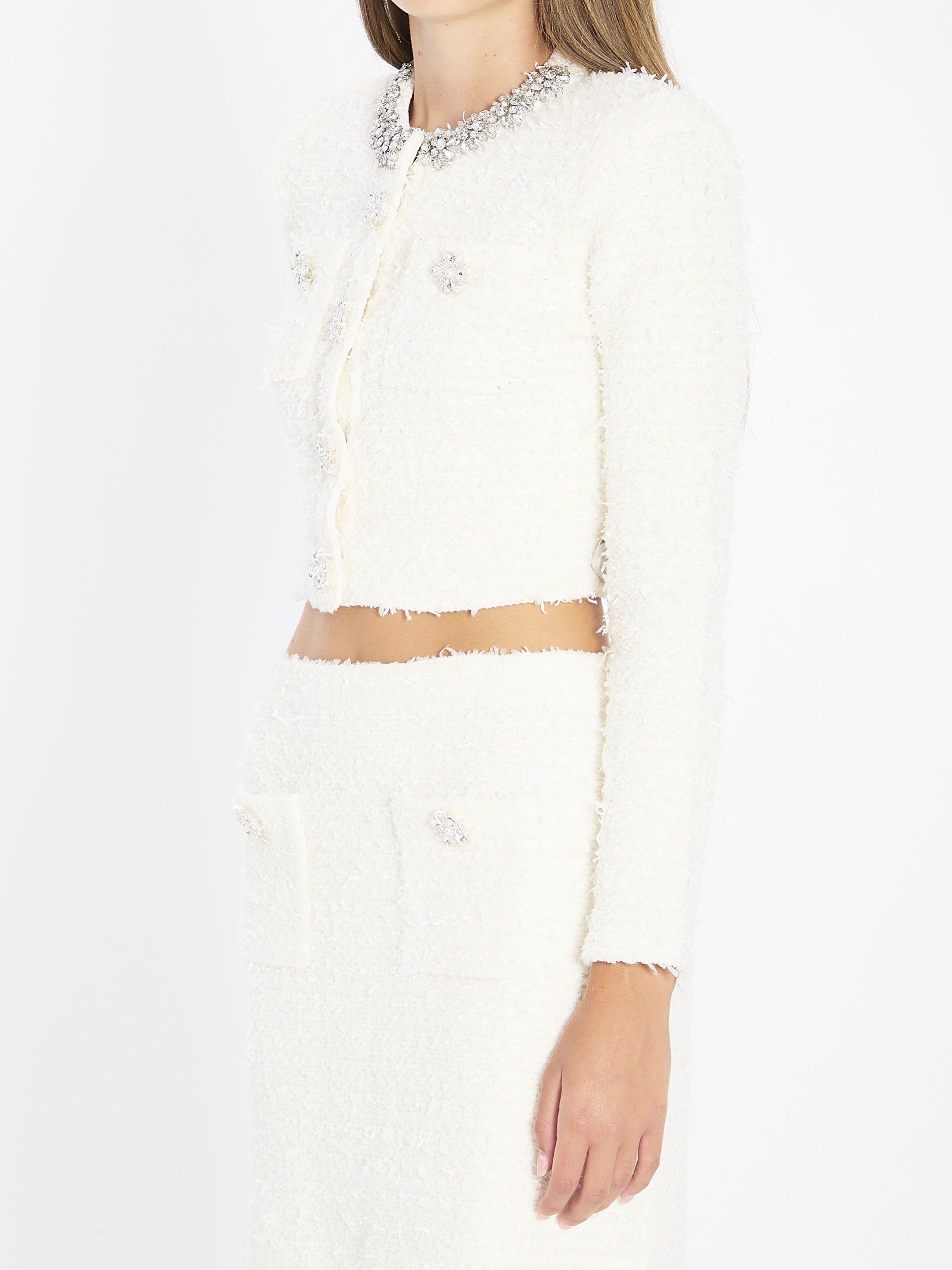 SELF PORTRAIT M bouclé knit cardigan