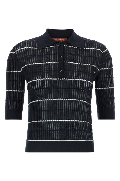 mstgallo polo shirt in wool and silk yarn worked in flat ribbed