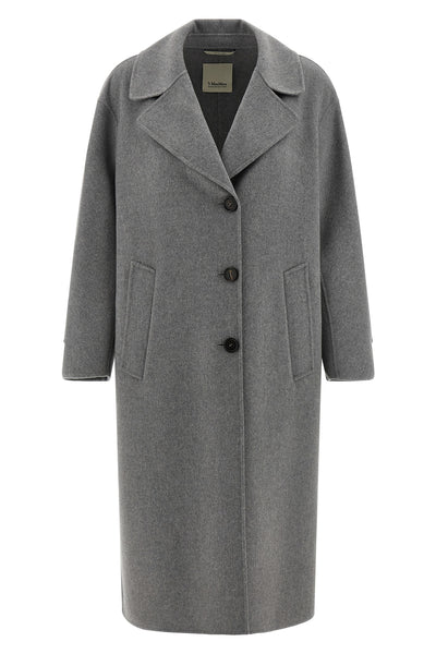 long smmzoe coat in double drap of pure wool sewn by hand
