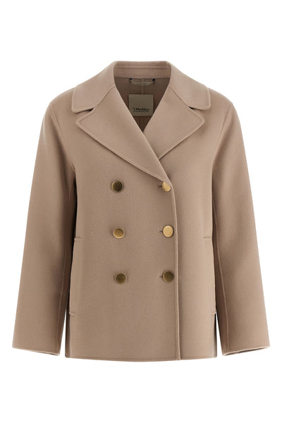 smmmargot double-breasted caban-inspired blazer in double drap of pure wool