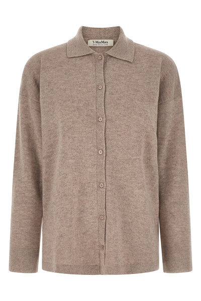 smmgatti cardigan in solid-knit wool and cashmere yarn