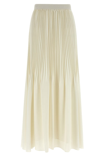 long skirt in pleated fabric