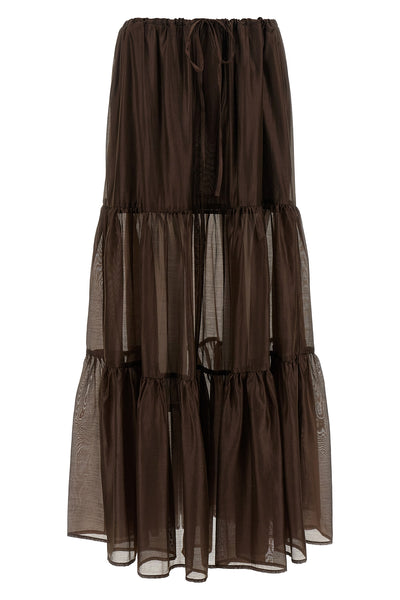 long skirt in semi-transparent lyocell blend