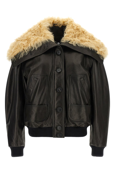 the the attico bomber jacket in soft lambskin redefines the volumes of urban out