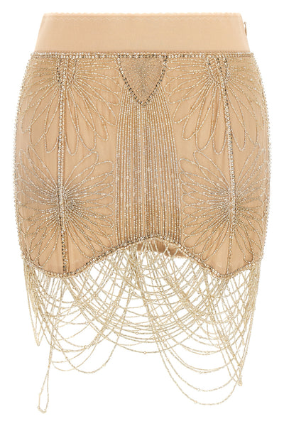 the mini skirt the attico in pure silk defines a bold silhouette through tailori