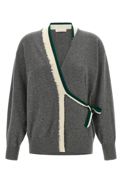 the dries van noten "toma" cardigan redefines knitwear codes through a portfolio