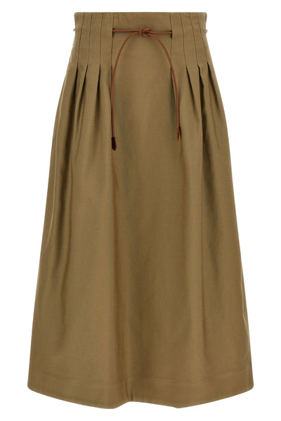 the max mara mxmt midi skirt defines a flared silhouette through a rigorous sart