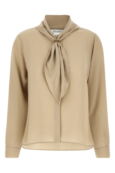 the max mara mxmdry shirt is made of pure fluid silk crepe de chine