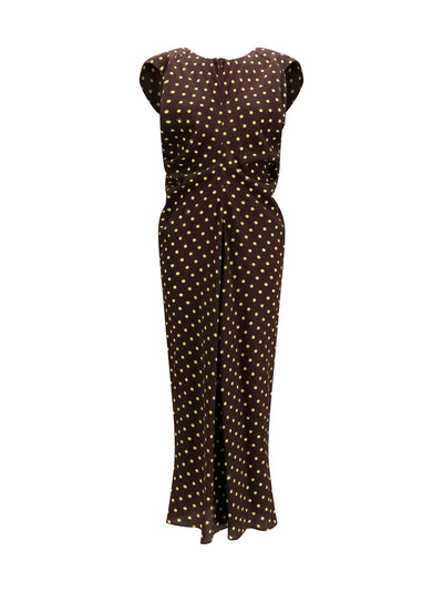 printed polka dot crepe dress