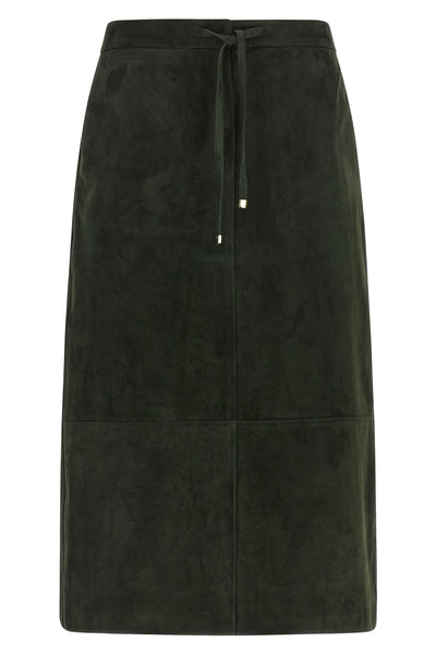 the s max mara smmgazza longuette skirt in fine suede defines a slightly flar