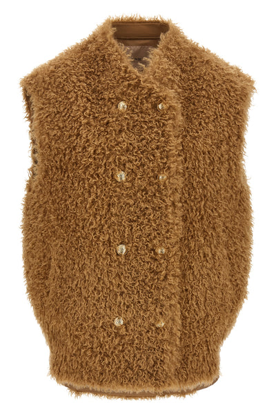 the twinset double-breasted vest stands out for its structured and enveloping si