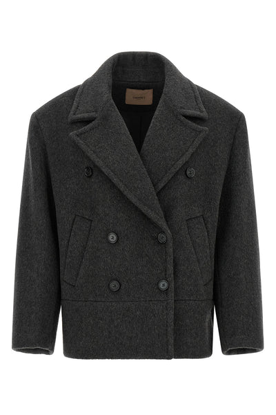 the twinset caban redefines the codes of outerwear through relaxed volumes and s