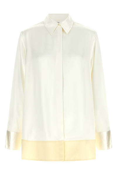 soft tuxedo shirt in heavy satin viscose