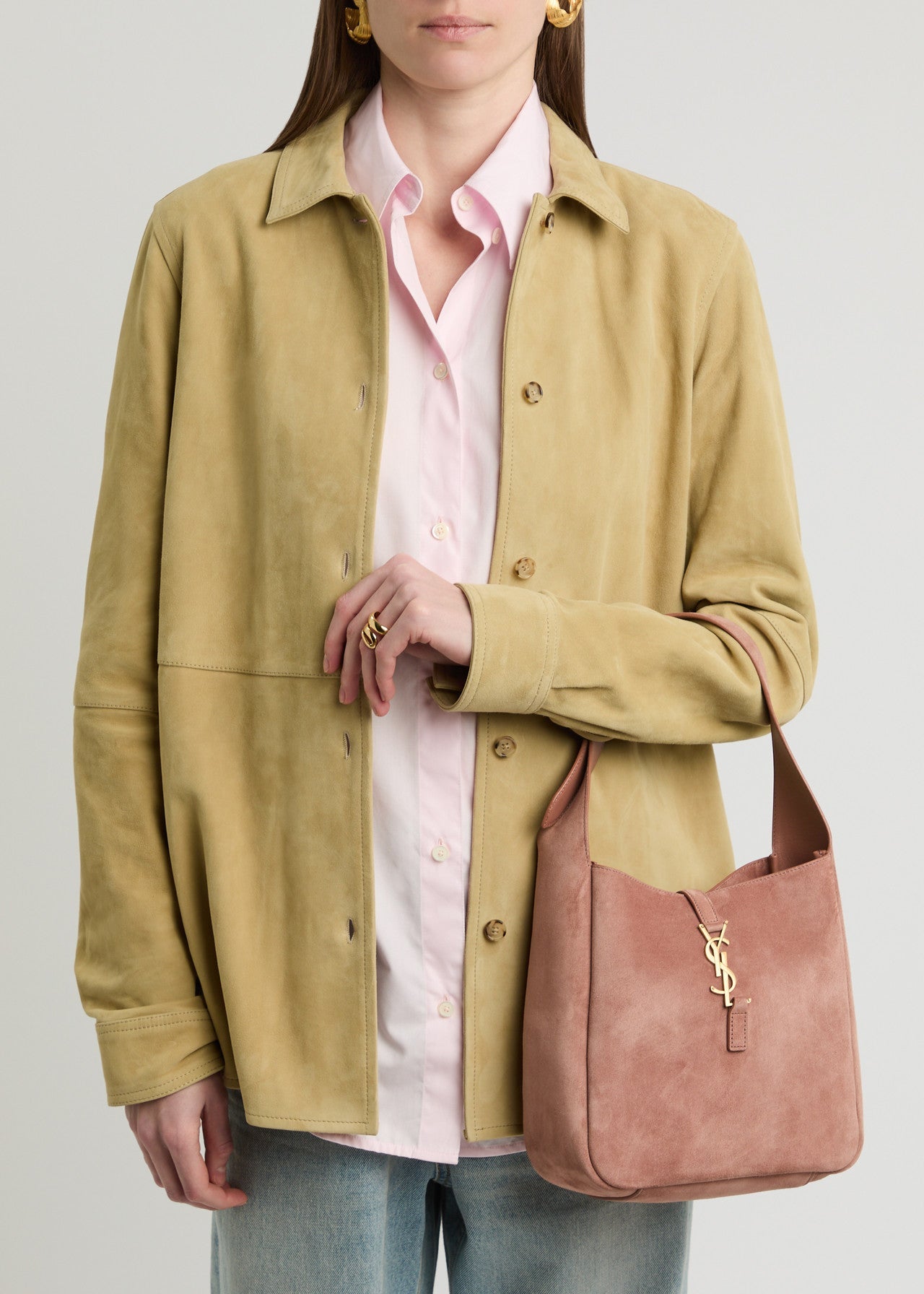 Le 5 a 7 Small Suede Leather Shoulder Bag