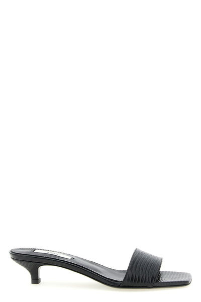lizard effect embossed cowhide leather sandals