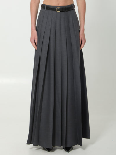 pleated maxi dress