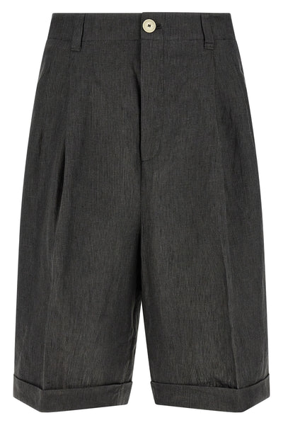 micro striped linen le short pastro bermuda shorts