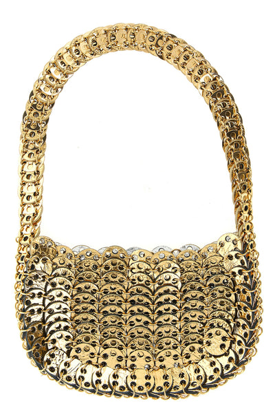 moon flip reversible shoulder bag in metal mesh