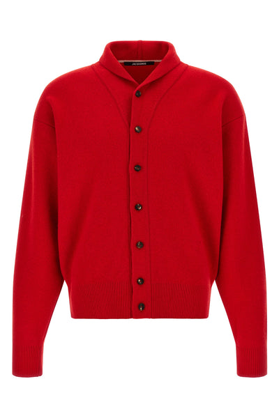 the jacquemus le cardigan pelota cardigan in merino wool and cashmere blend