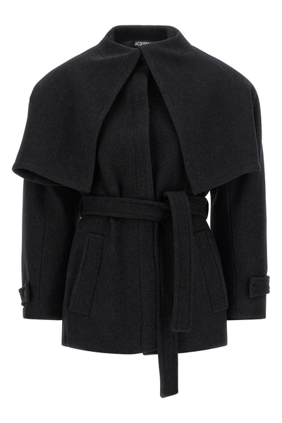 the jacquemus le caban boléro coat redefines the volumes of outerwear through