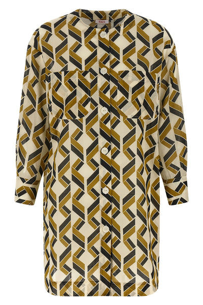 espace printed cotton mini dress