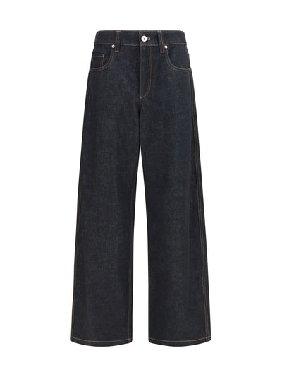 straight-leg denim jeans